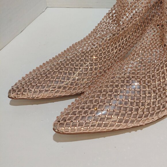 Charles by Charles David Afterhours Rhinestone Mesh Bootie Pink Blush Size 8.5 - Picture 6 of 6